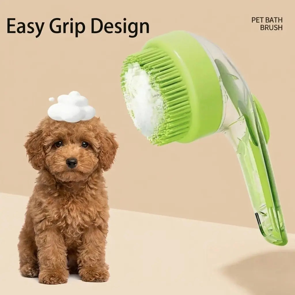 2026 Professional 2-In-1 Pet Bath and Grooming Deshedding Brush with Integrated Soap Dispenser, 8In x 3In x 4In, Gentle Massage Tool for Dogs and Cats, Enhances Coat Care and Bathing Experience, Promotes Blood Circulation