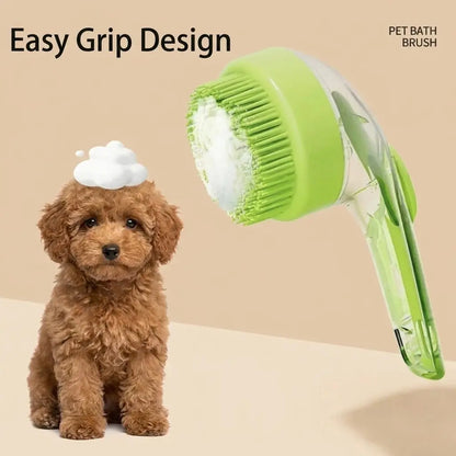 2026 Professional 2-In-1 Pet Bath and Grooming Deshedding Brush with Integrated Soap Dispenser, 8In x 3In x 4In, Gentle Massage Tool for Dogs and Cats, Enhances Coat Care and Bathing Experience, Promotes Blood Circulation