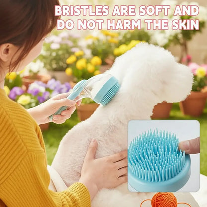 2026 Professional 2-In-1 Pet Bath and Grooming Deshedding Brush with Integrated Soap Dispenser, 8In x 3In x 4In, Gentle Massage Tool for Dogs and Cats, Enhances Coat Care and Bathing Experience, Promotes Blood Circulation